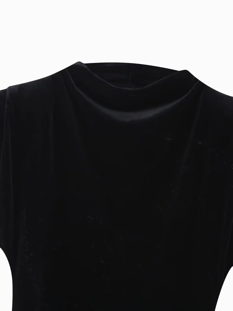 Womens Black Velvet Slim Sleeveless Evening Mini Dress