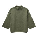 Womens Long-sleeved Knit Sweater Mock Collar