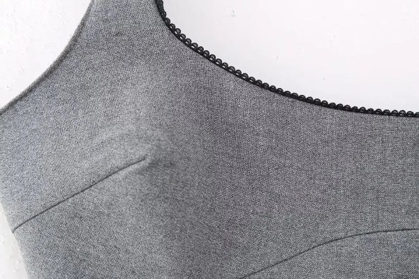 Womens Silver Gray Strap Slim Fit Lace Detail Mini Dress