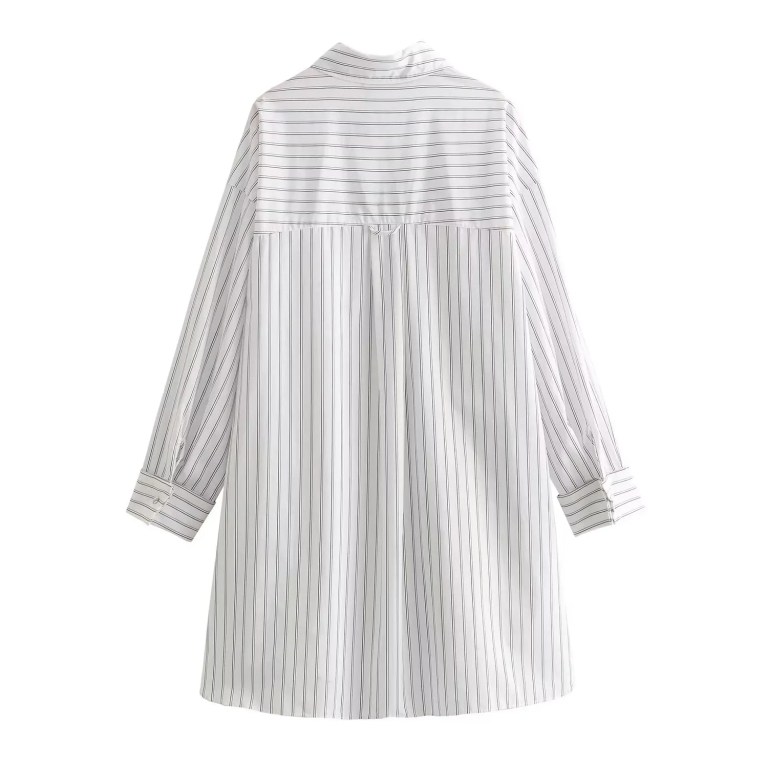 Womens White Strip Oversized Vintage Lapel Long Sleeve Shirt Womens White Strip Oversized Vintage Lapel Long Sleeve Shirt