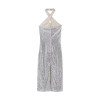 Womens Silver Sequined Sparkle Halter Slim Fit Backless Midi Dress Womens Silver Sequined Sparkle Halter Slim Fit Backless Midi Dress