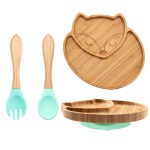 3Pcs/Set Baby Bamboo Suction Tableware Children’s Feeding BPA Free 3Pcs/Set Baby Bamboo Suction Tableware Children’s Feeding BPA Free