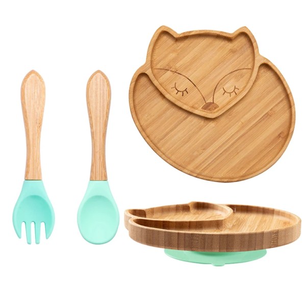 3Pcs/Set Baby Bamboo Suction Tableware Children’s Feeding BPA Free 3Pcs/Set Baby Bamboo Suction Tableware Children’s Feeding BPA Free
