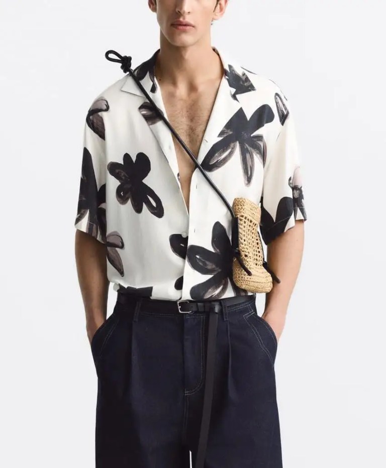 Casual Loose Lapel Brush Painted Printed Shirt – Summer Holiday Style for Men Casual Loose Lapel Brush Painted Printed Shirt – Summer Holiday Style for Men