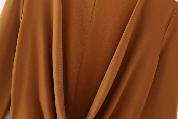 Womens Long V Long Sleeve 80’s Mini dress in Chocolate Vintage Womens Long V Long Sleeve 80’s Mini dress in Chocolate Vintage