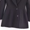 Womens Shoulder Cut out hugger long Sleeve Blazer Mini Dress In Black