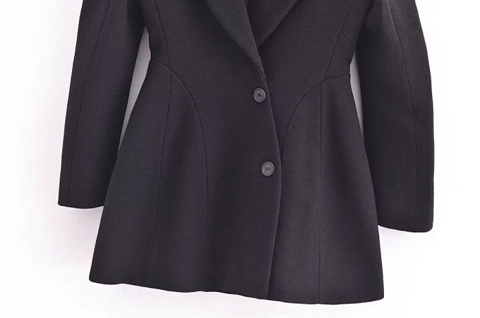 Womens Shoulder Cut out hugger long Sleeve Blazer Mini Dress In Black