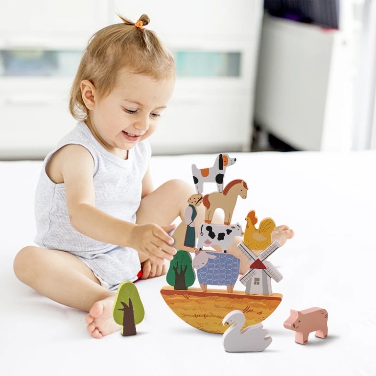 Baby Toy Gift Set Farm Animal Balance Stacking Toy Baby Toy Gift Set Farm Animal Balance Stacking Toy
