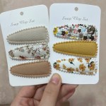 3 Piece Set Snap Baby Girl Hair Drop Clips