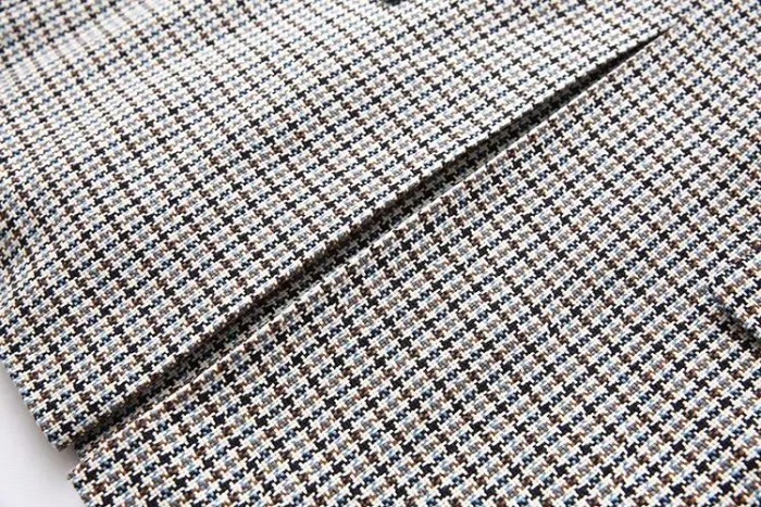 Womens Plaid V Back and Front Slim Mini Dress