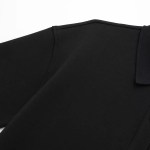 Womens Short Sleeve T Shirt Polo Dress in Black Mini