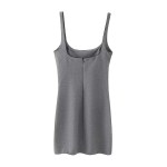 Womens Silver Gray Strap Slim Fit Lace Detail Mini Dress