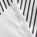 Womens Geometric White Black Stripe Oversized Shirt