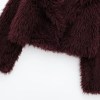 Womens Thick Winter Eco-friendly Fur Vintage Short Coat Burgandy Red