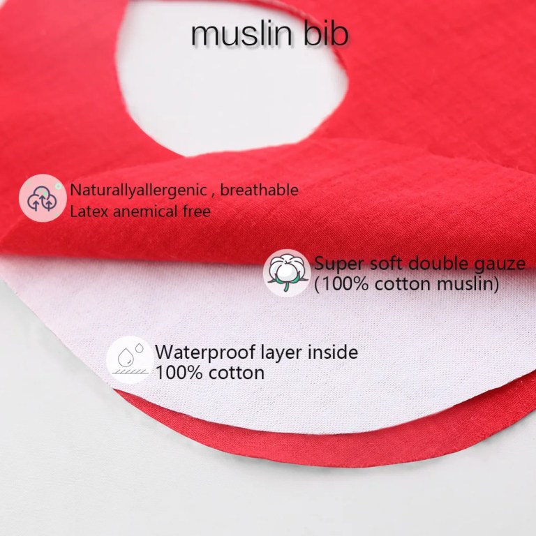 3Pcs/Set Solid Muslin Cotton Bamboo Baby Bib 3Pcs/Set Solid Muslin Cotton Bamboo Baby Bib