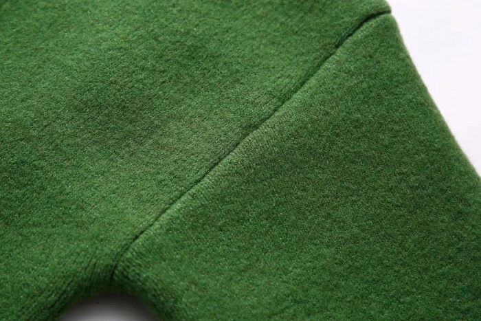 Womens Green Knit Cropped Turtleneck Jumper
