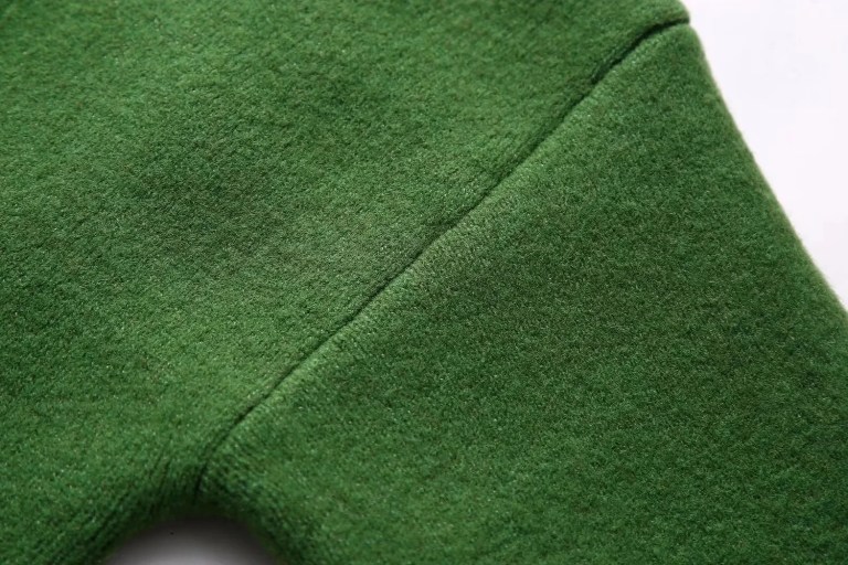Womens Green Knit Cropped Turtleneck Jumper