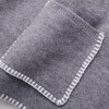 Womens Straight V Cut Neck Kint Jumper with woven Pockets Light Grey Womens Straight V Cut Neck Kint Jumper with woven Pockets Light Grey