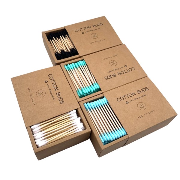 200Pcs Bamboo Cotton Double Head Adults Makeup Cotton Swabs