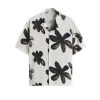 Casual Loose Lapel Brush Painted Printed Shirt – Summer Holiday Style for Men