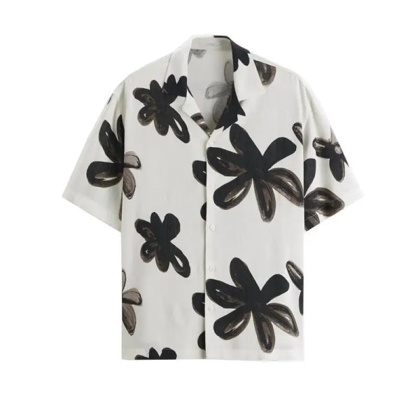 Casual Loose Lapel Brush Painted Printed Shirt – Summer Holiday Style for Men Casual Loose Lapel Brush Painted Printed Shirt – Summer Holiday Style for Men