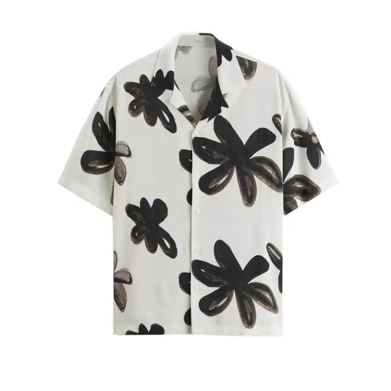 Casual Loose Lapel Brush Painted Printed Shirt – Summer Holiday Style for Men Casual Loose Lapel Brush Painted Printed Shirt – Summer Holiday Style for Men