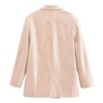 Womens Pastel Pink Sequined loose pocket oversized Blazer