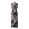 Womens Juan Mesh Sleeveless Ruched Slim Fit Print Midi Dress Womens Juan Mesh Sleeveless Ruched Slim Fit Print Midi Dress