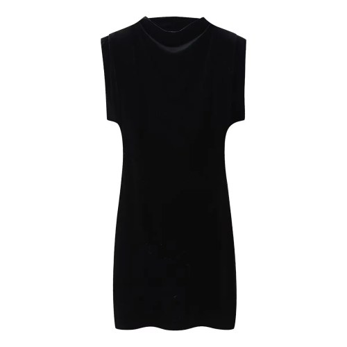 Womens Black Velvet Slim Sleeveless Evening Mini Dress Womens Black Velvet Slim Sleeveless Evening Mini Dress