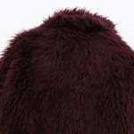 Womens Thick Winter Eco-friendly Fur Vintage Short Coat Burgandy Red