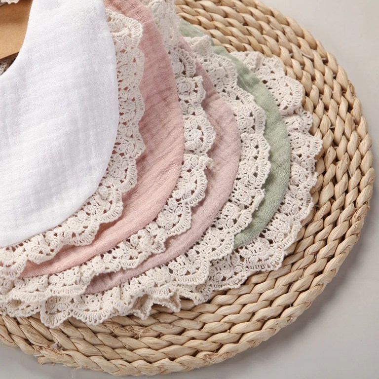 3Pcs/Set Solid Muslin Cotton Bamboo Baby Bib 3Pcs/Set Solid Muslin Cotton Bamboo Baby Bib
