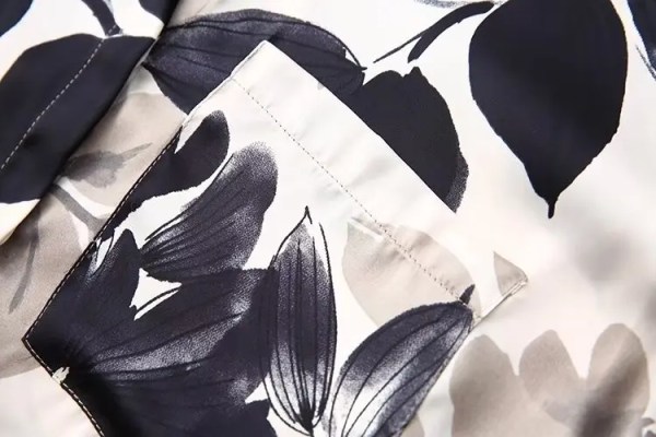 Womens Black & Ivory Floral Print Long Sleeve Shirt Womens Black & Ivory Floral Print Long Sleeve Shirt