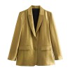 Womens Classic Gold Shimmer Straight Cut Single breasted Blazer