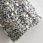 Womens Sequin Tweed Round Collar Vintage Jacket