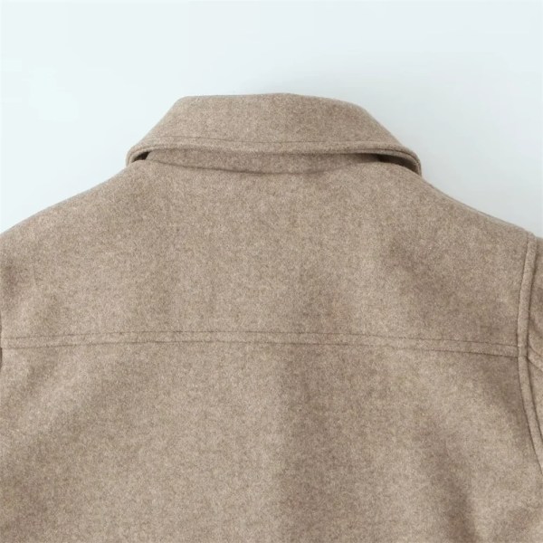 Womens Casual Polo Collar Long Sleeve Textured Straight Cut Jacket Womens Casual Polo Collar Long Sleeve Textured Straight Cut Jacket