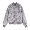 Womens Beaded Vintage button ribbed long sleeve Jacket