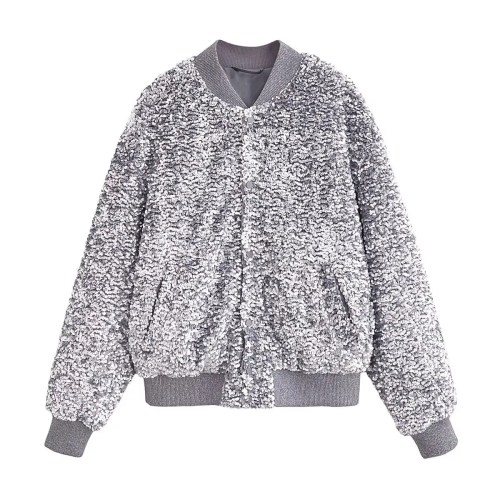 Womens Beaded Vintage button ribbed long sleeve Jacket