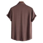Casual Solid Color Lapel Short-sleeved Men’s Fashion Trend Shirt