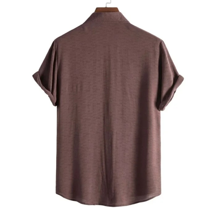 Casual Solid Color Lapel Short-sleeved Men’s Fashion Trend Shirt