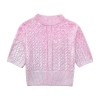 Womens Eight-length Metallic Pink Sweetheart Knit Round Neck Jumper Womens Eight-length Metallic Pink Sweetheart Knit Round Neck Jumper