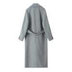 Womens Gray Belt Oversized Lapel Long Sleeve Pocket Coat Womens Gray Belt Oversized Lapel Long Sleeve Pocket Coat