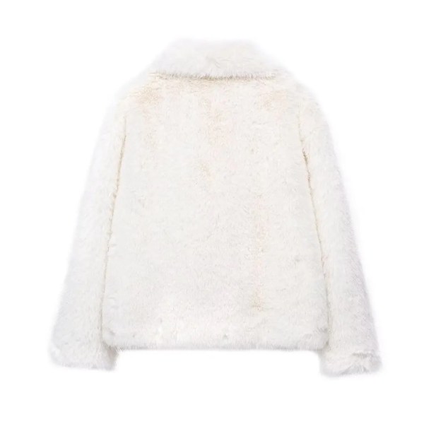 Womens Thick Warm Winter Faux Fur Vintage Long Sleeve Coat White Womens Thick Warm Winter Faux Fur Vintage Long Sleeve Coat White