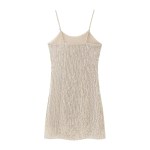 Womens Tassel Ivory Backless Strap Mini Dress