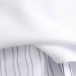 Womens Stripe Single Button Up Oversized White Shirt