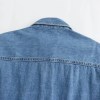 Women’s Pearl Detail Denim Vintage Long-sleeved Shirt