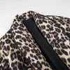 Womens Leopard-print Quilted Jacket Vintage Long-sleeve Pocket Womens Leopard-print Quilted Jacket Vintage Long-sleeve Pocket