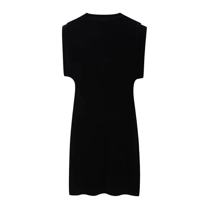 Womens Black Velvet Slim Sleeveless Evening Mini Dress Womens Black Velvet Slim Sleeveless Evening Mini Dress