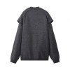 Womens Knot Knit V Neck Long Sleeve Cardigan Charcoal