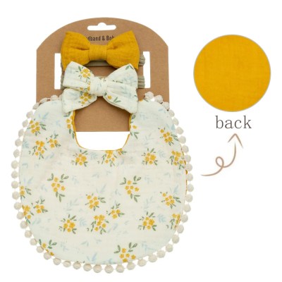 3Pcs/Set Baby Flower Bibs & Headbands 3Pcs/Set Baby Flower Bibs & Headbands