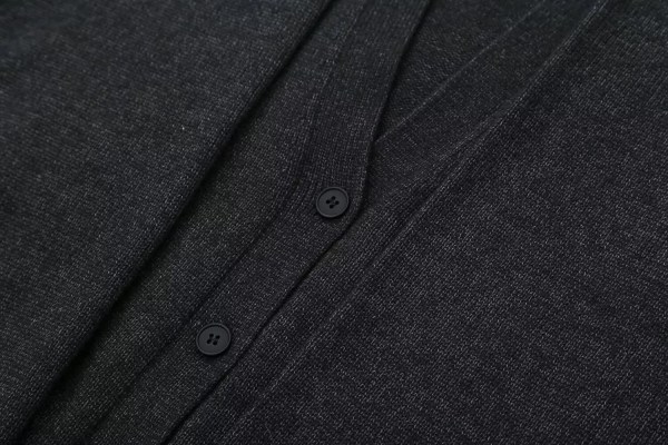 Womens Knot Knit V Neck Long Sleeve Cardigan Charcoal
